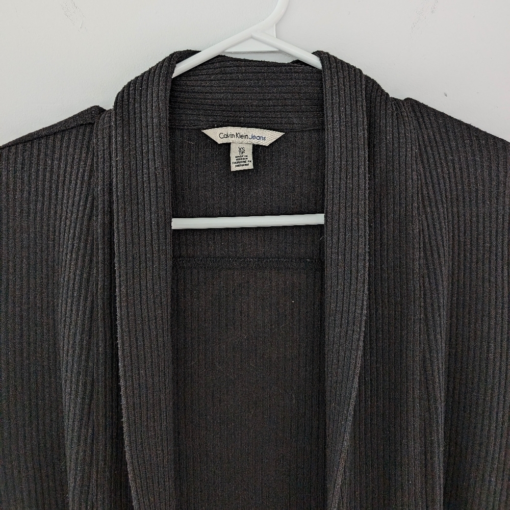 2/15$ Calvin Klein Black Open Front Cardigan - Picture 2 of 7